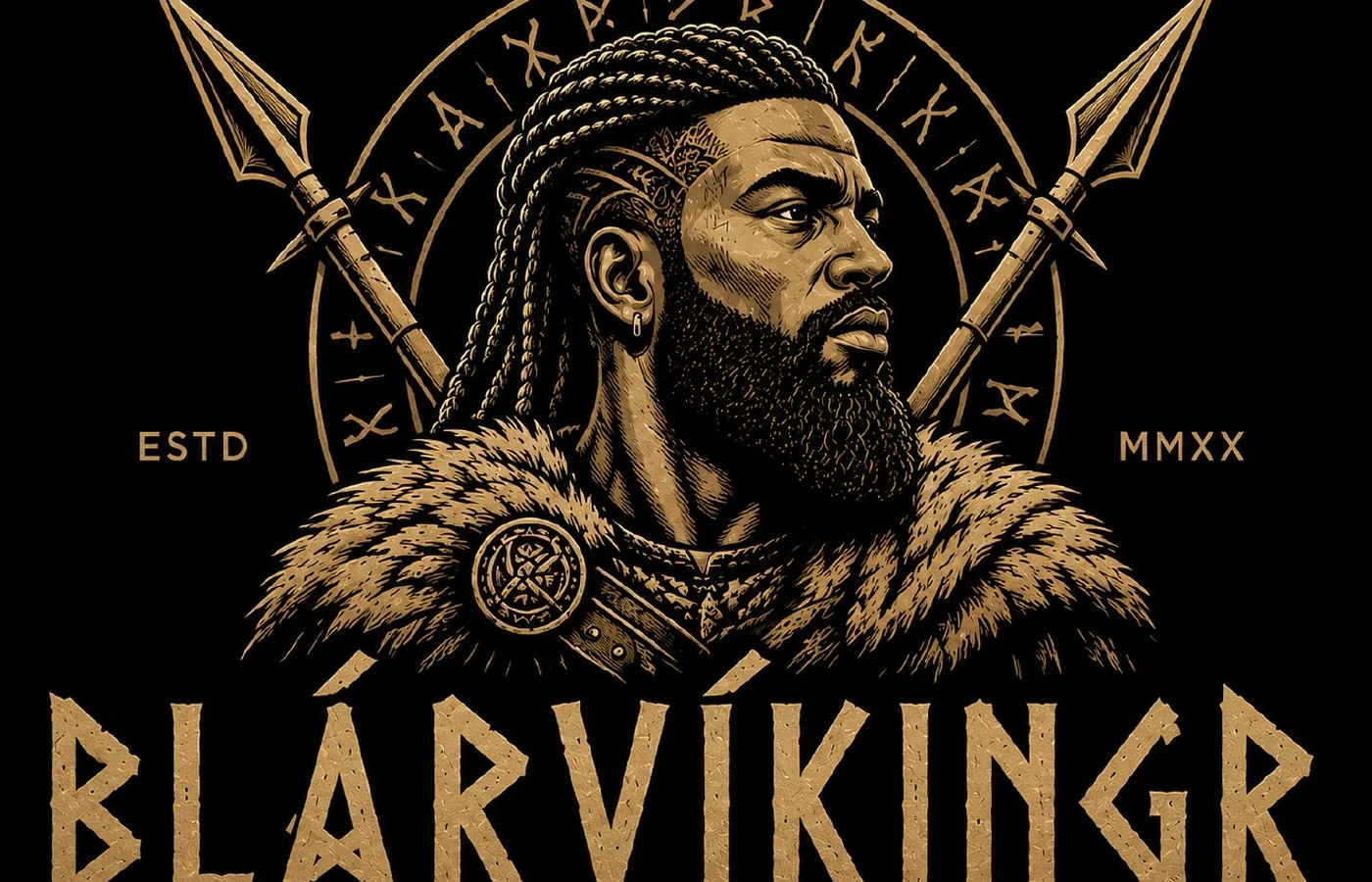 BLÁRVÍKINGR™ Black Viking graphic